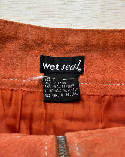 Real Leather Y2K Wet Seal Mini Skirt | Size XS