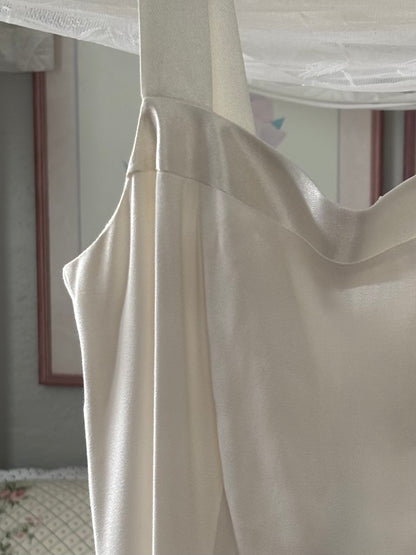 Ivory 90's Lace Back Maxi Dress | Size 7