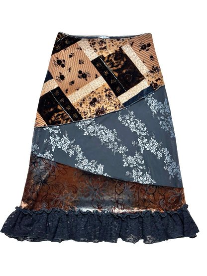 Patchwork 90’s Midi Skirt | Size 26” waist