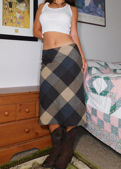 Emma Plaid Midi | Size 30” waist