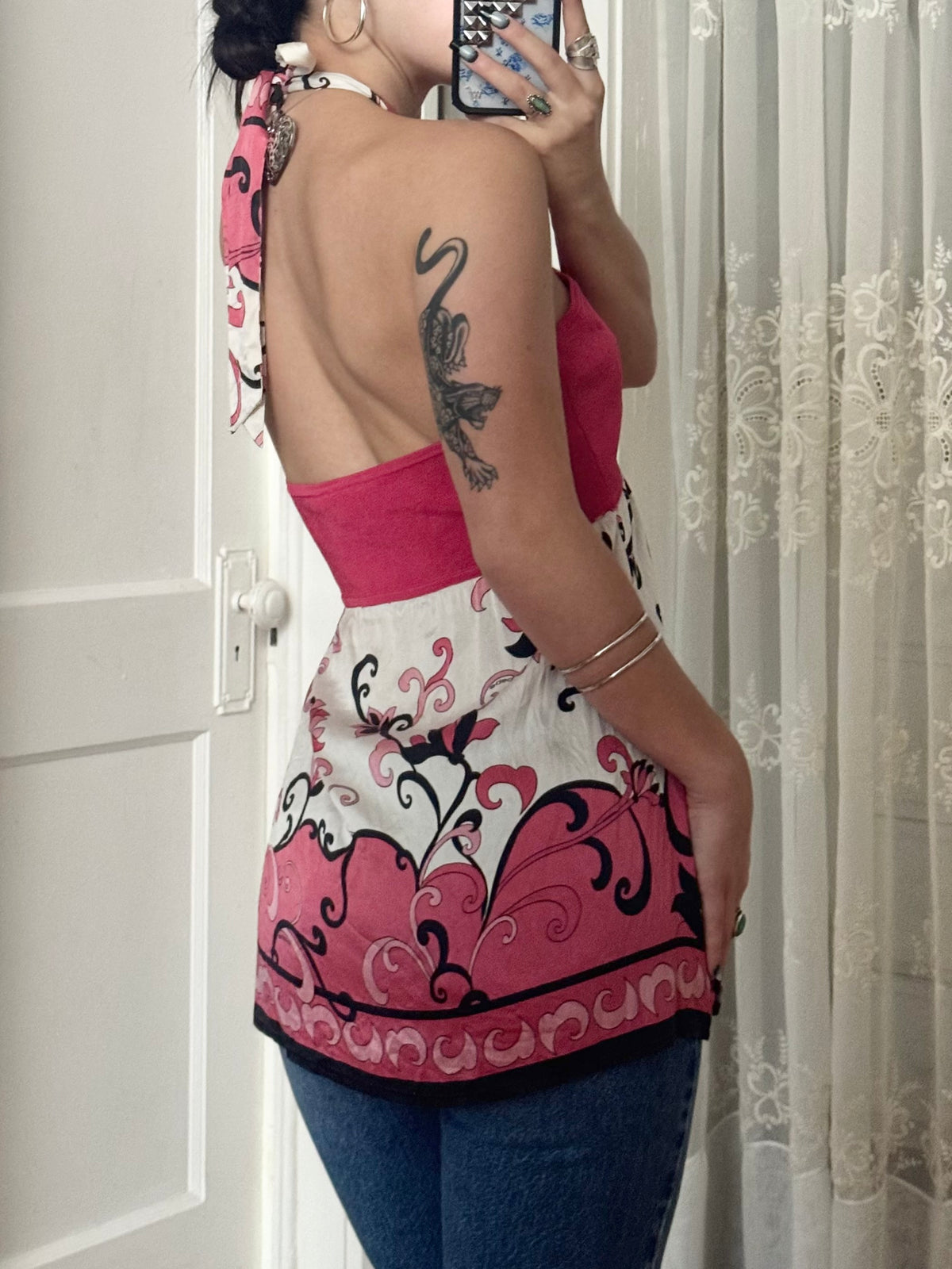 Y2K Bebe Silk Halter | Size L