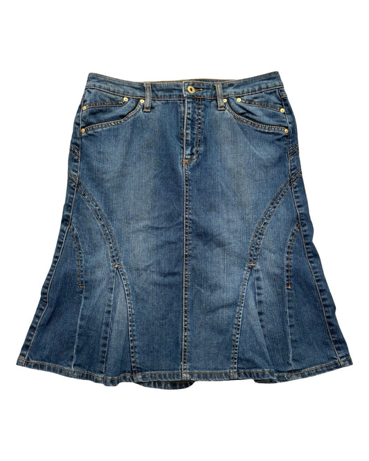 Jeanstar 00's Denim Midi Skirt | Size 31" Waist