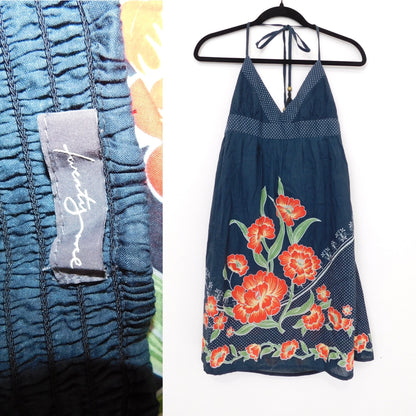 Y2K Flower Halter Mini Dress | Size M
