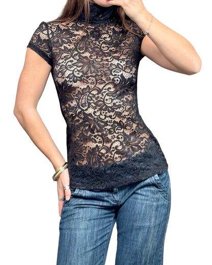 Express 00's Lace Mesh Top | Size XS