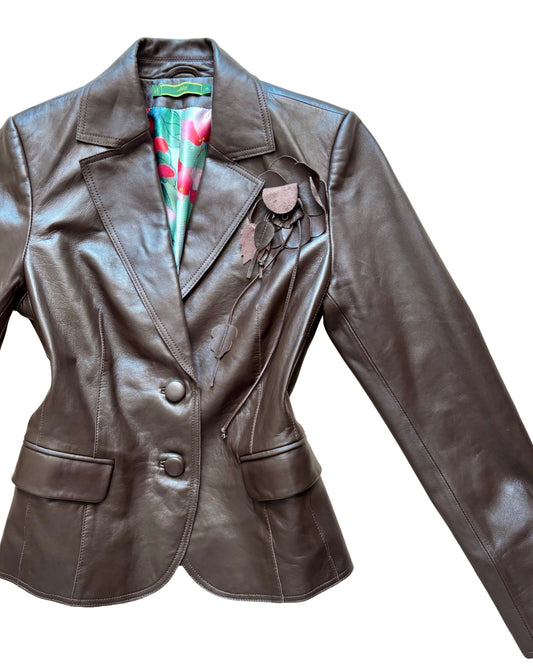 Brown 00’s Leather Jacket | Size S