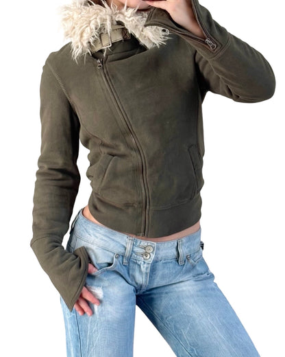 Aeropostale 00's Fur Zip Up | Size M