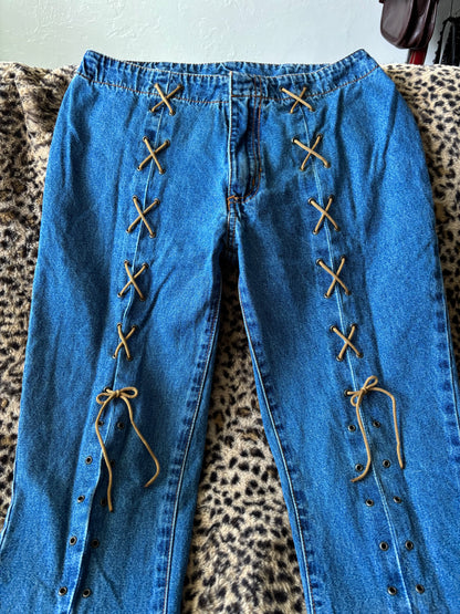Moments 00's Lace Up Jeans | Size 28" Waist