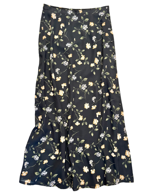 Floral 90’s Button Maxi Skirt | Size 27” waist