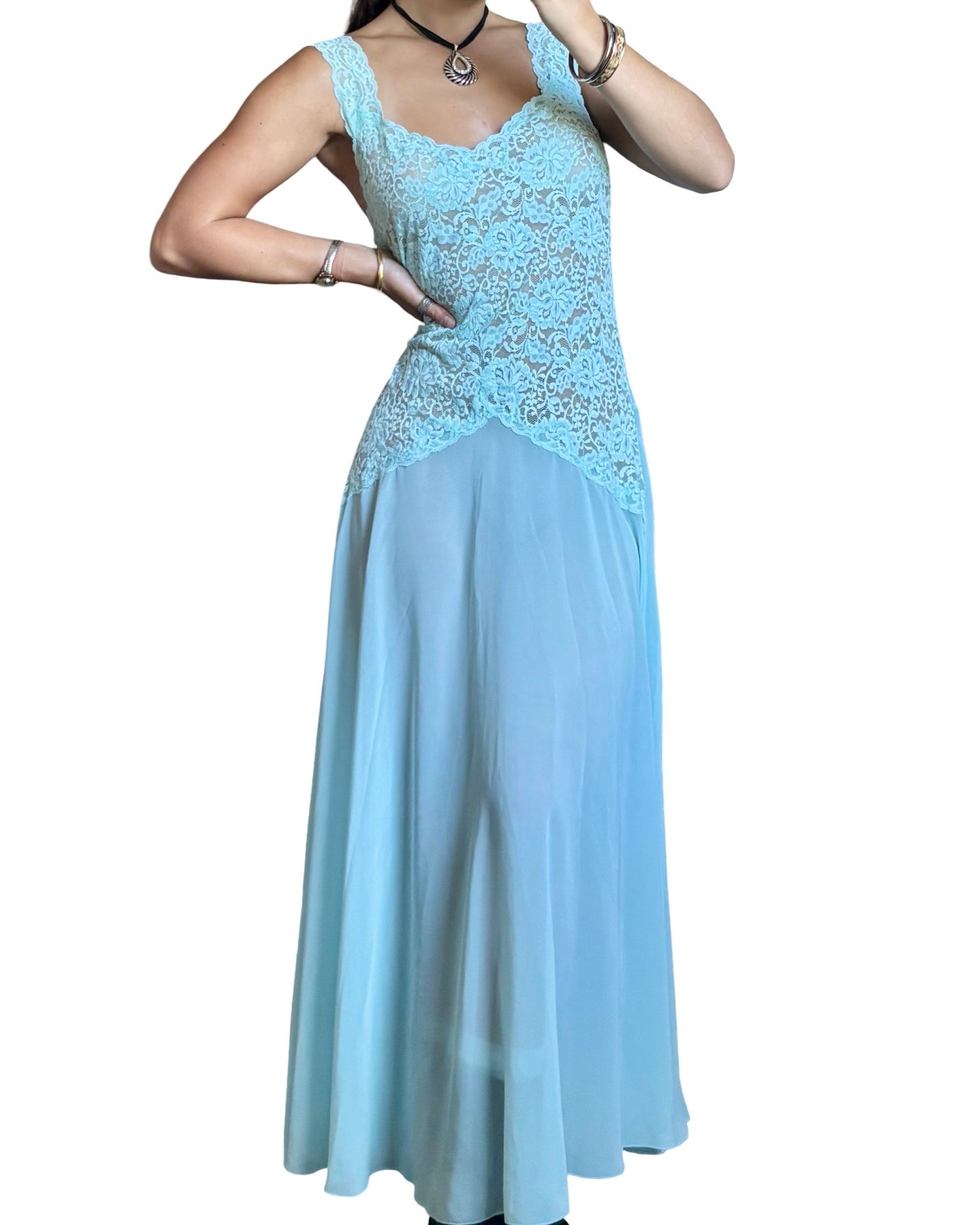 Delicates 80’s Blue Slip | Size M