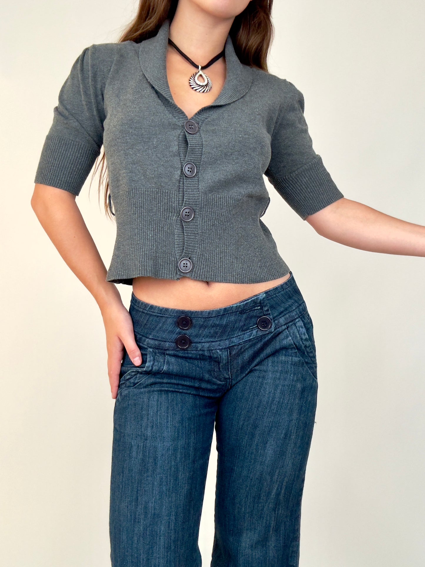Grey sweater top | Size L