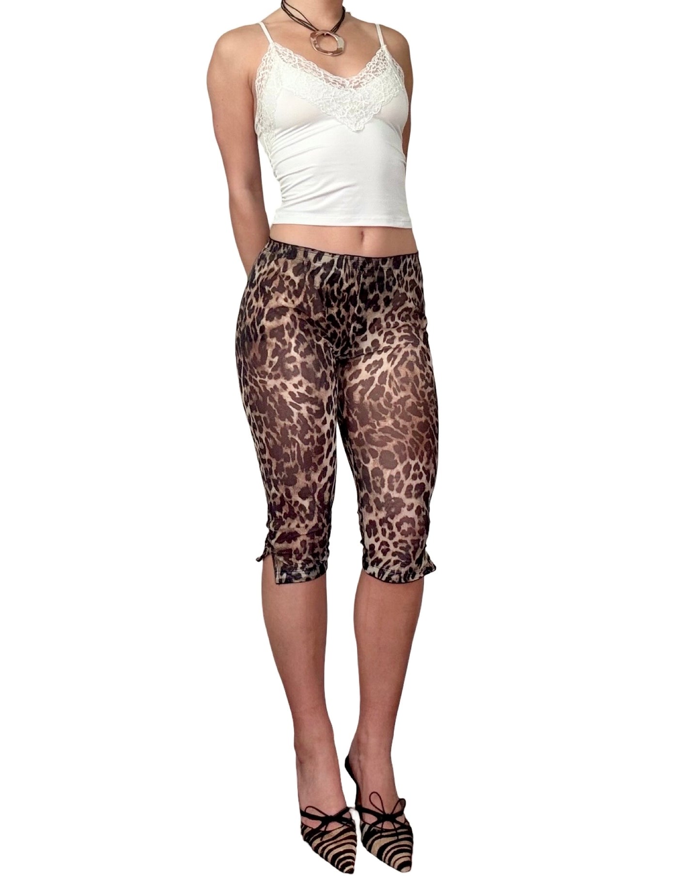 WMNS Mesh Cheetah Capri Pant | Size L