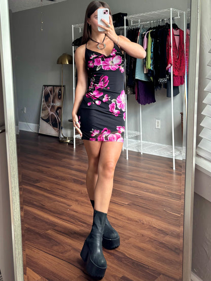 Mesh Floral Mini Dress | Size S