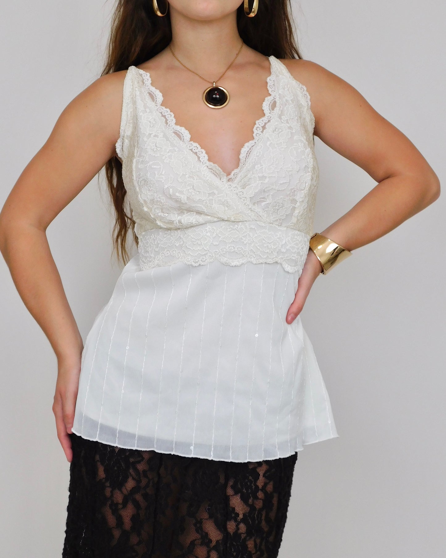 Vintage Vanity Lace Tank | Size M