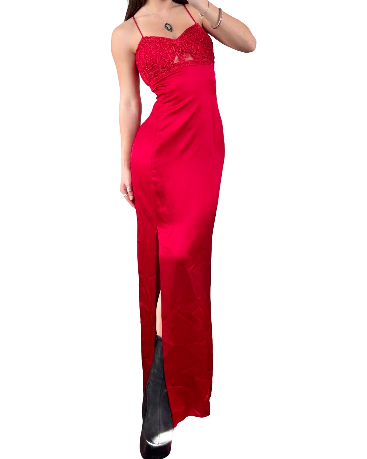 Night Moves 90's Beaded Gown | Size 3/4