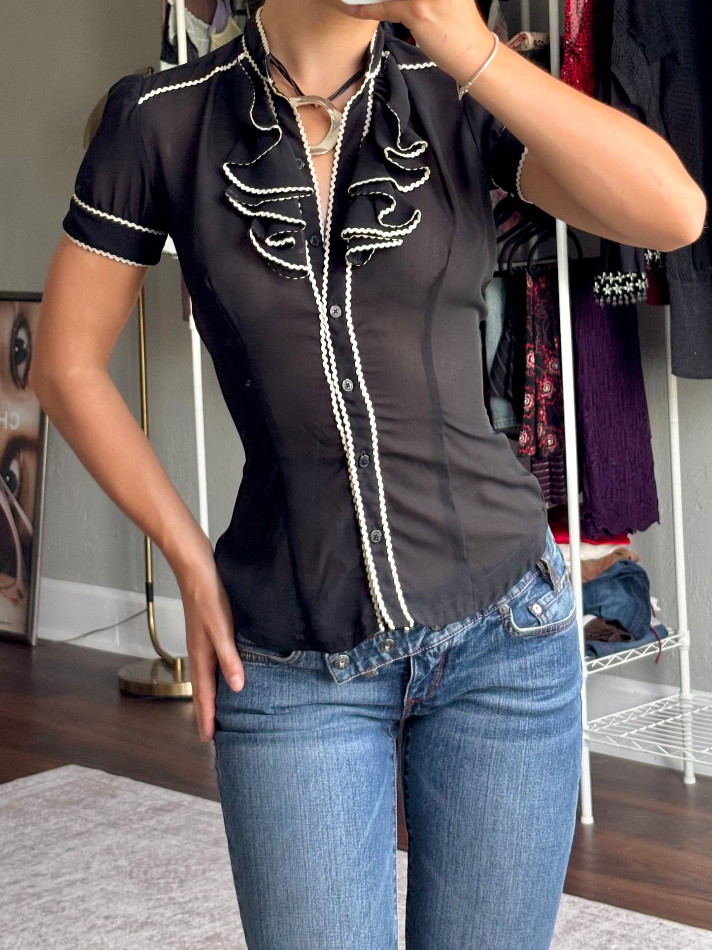 Ela 00's Mesh Blouse | Size XS