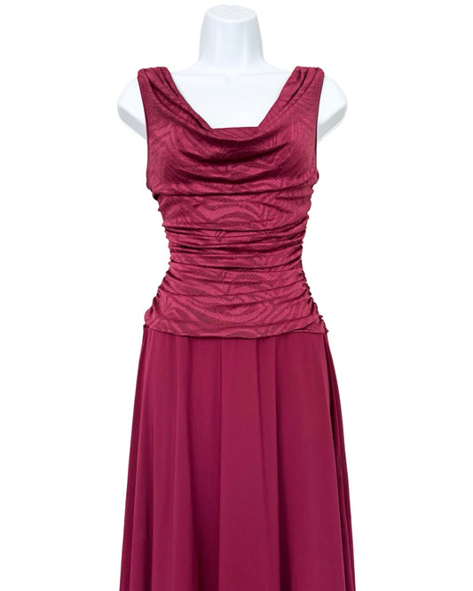 R&M Richards 00's Burgundy Maxi Dress | Size 4P