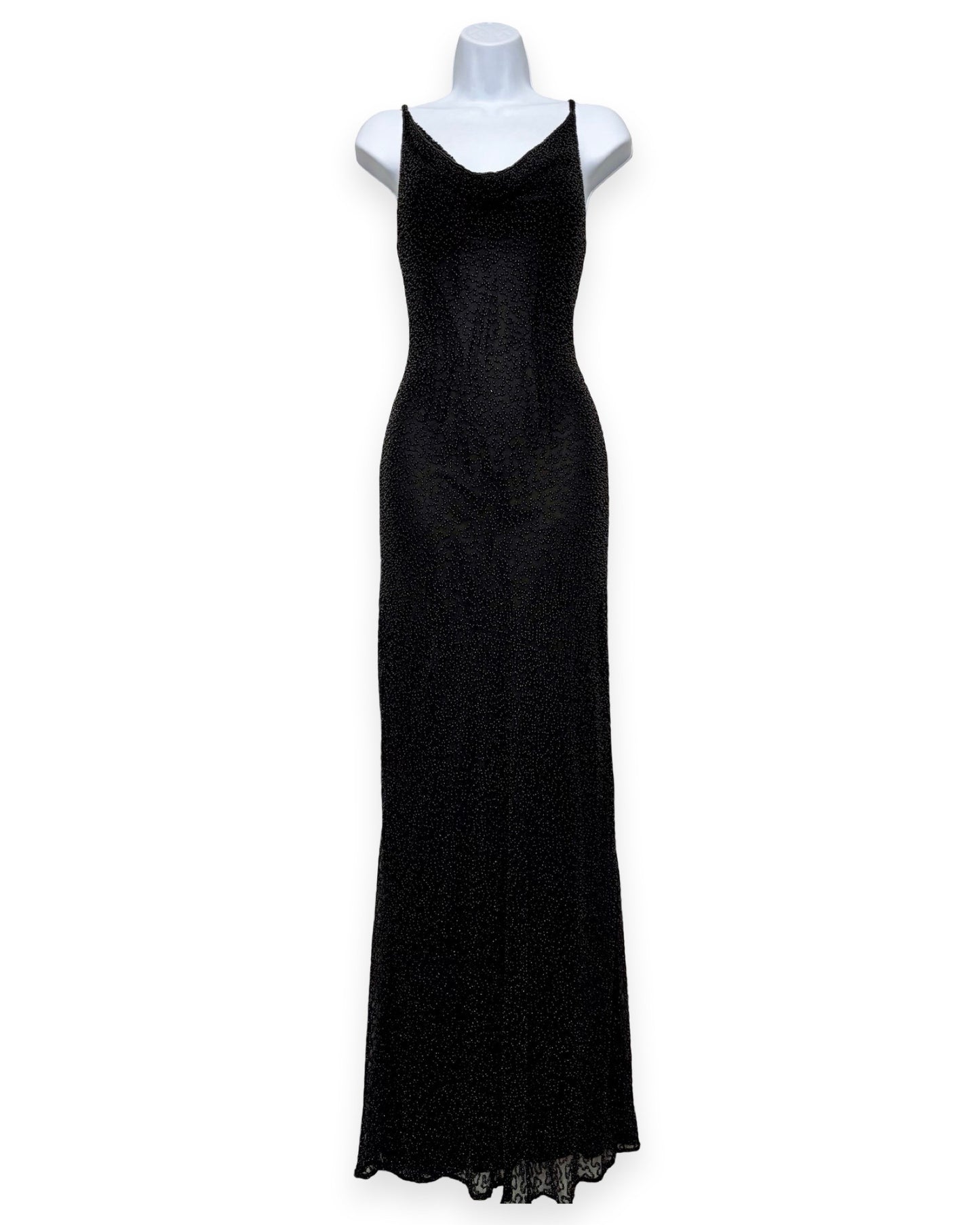 Beaded 90's Mesh Maxi Dress | Size M