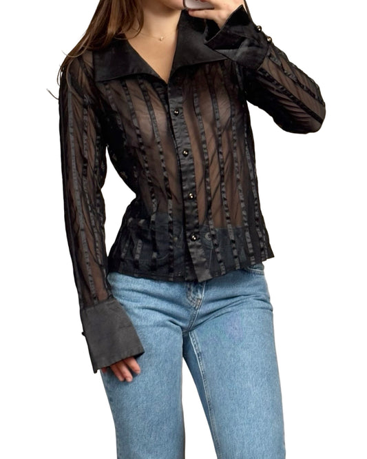 Mesh 90's Button Blouse | Size M/L