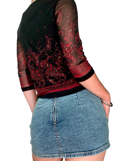 Emma James 00's Mesh Sleeve Top | Size SP