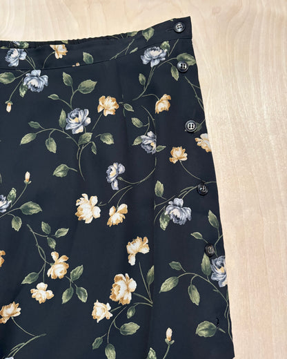 Floral 90’s Button Maxi Skirt | Size 27” waist
