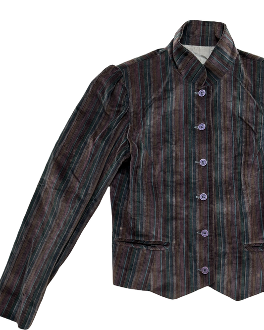 Vintage Velvet Striped Blazer | Size 4