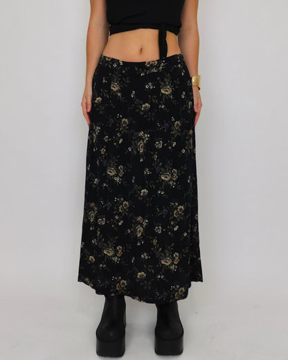 90’s Floral Pleated Maxi Skirt | Size 10