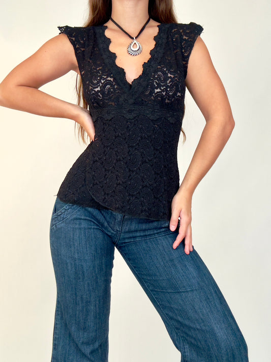 Black Lace Blouse | Size M