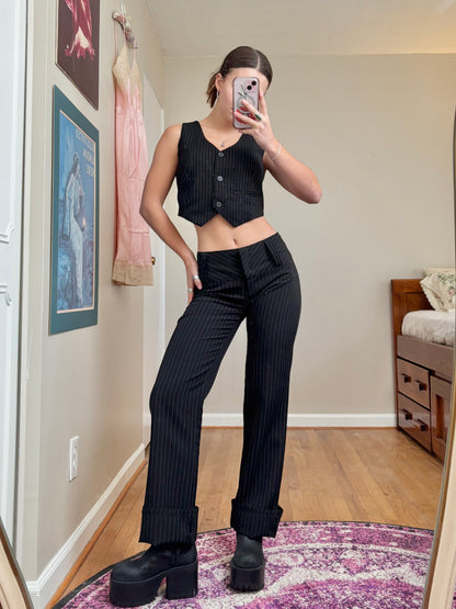 Pinstripe 90’s Trouser | Size 27” Waist