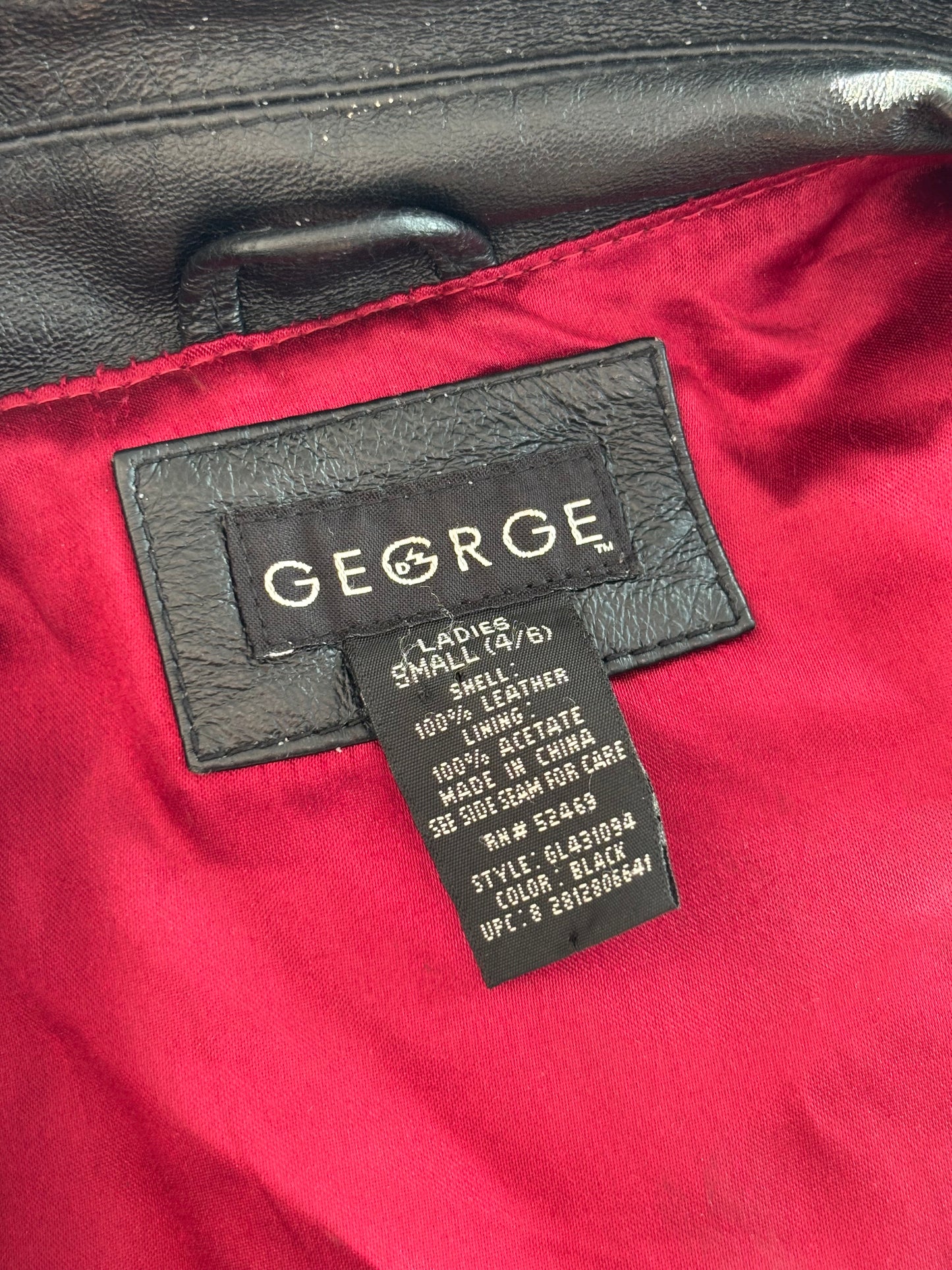 George 90's Genuine Leather Jacket | Size S
