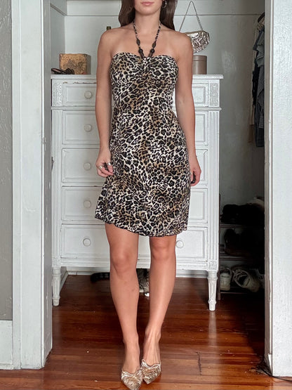 Beaded 00's Halter Dress | Size L