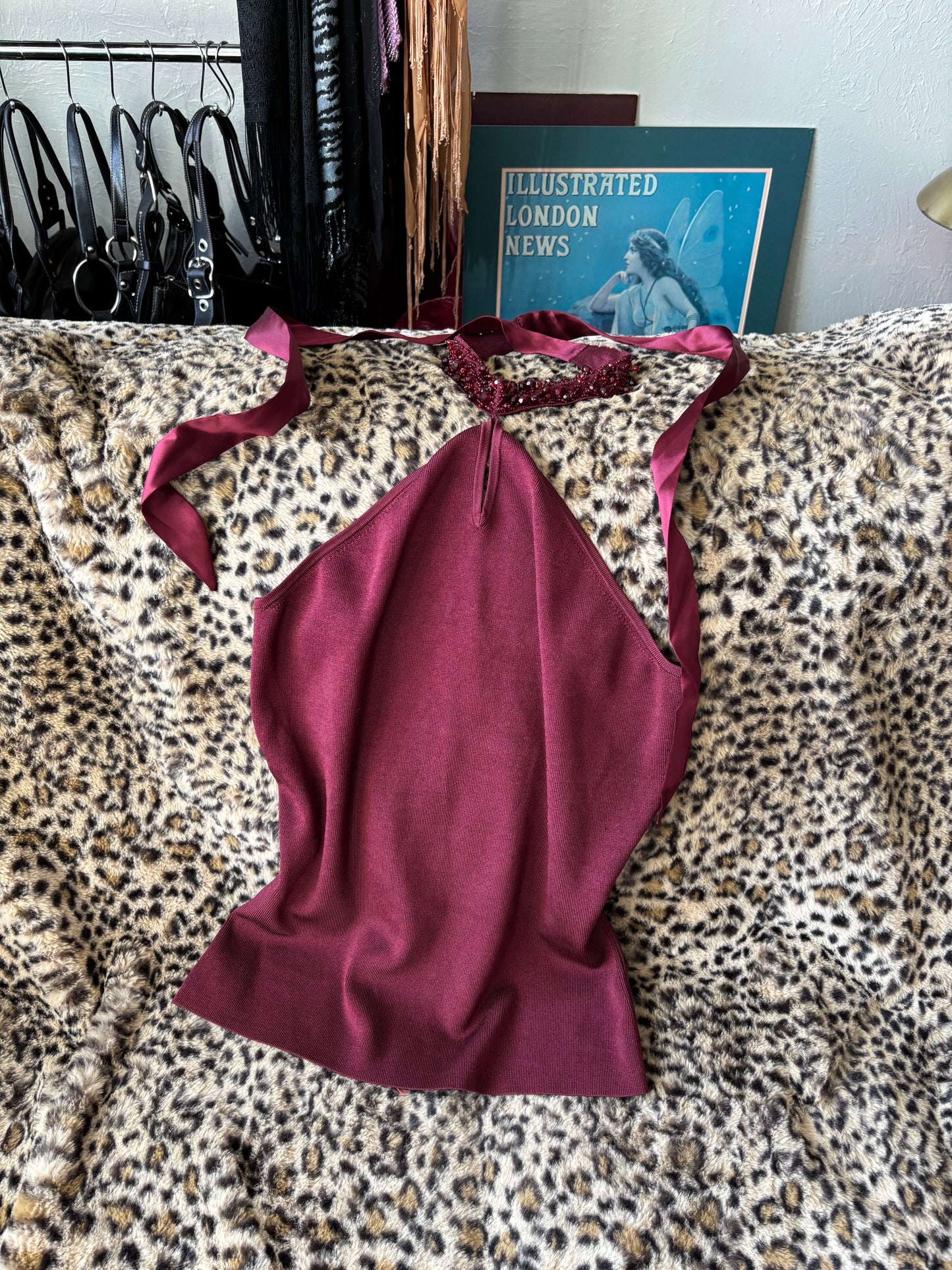 Ann Taylor 90’s Beaded Halter Top | Size S/M