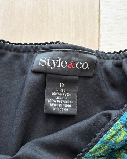 Style&Co 90’s Green Paisley Skirt | Size 36”-40” waist