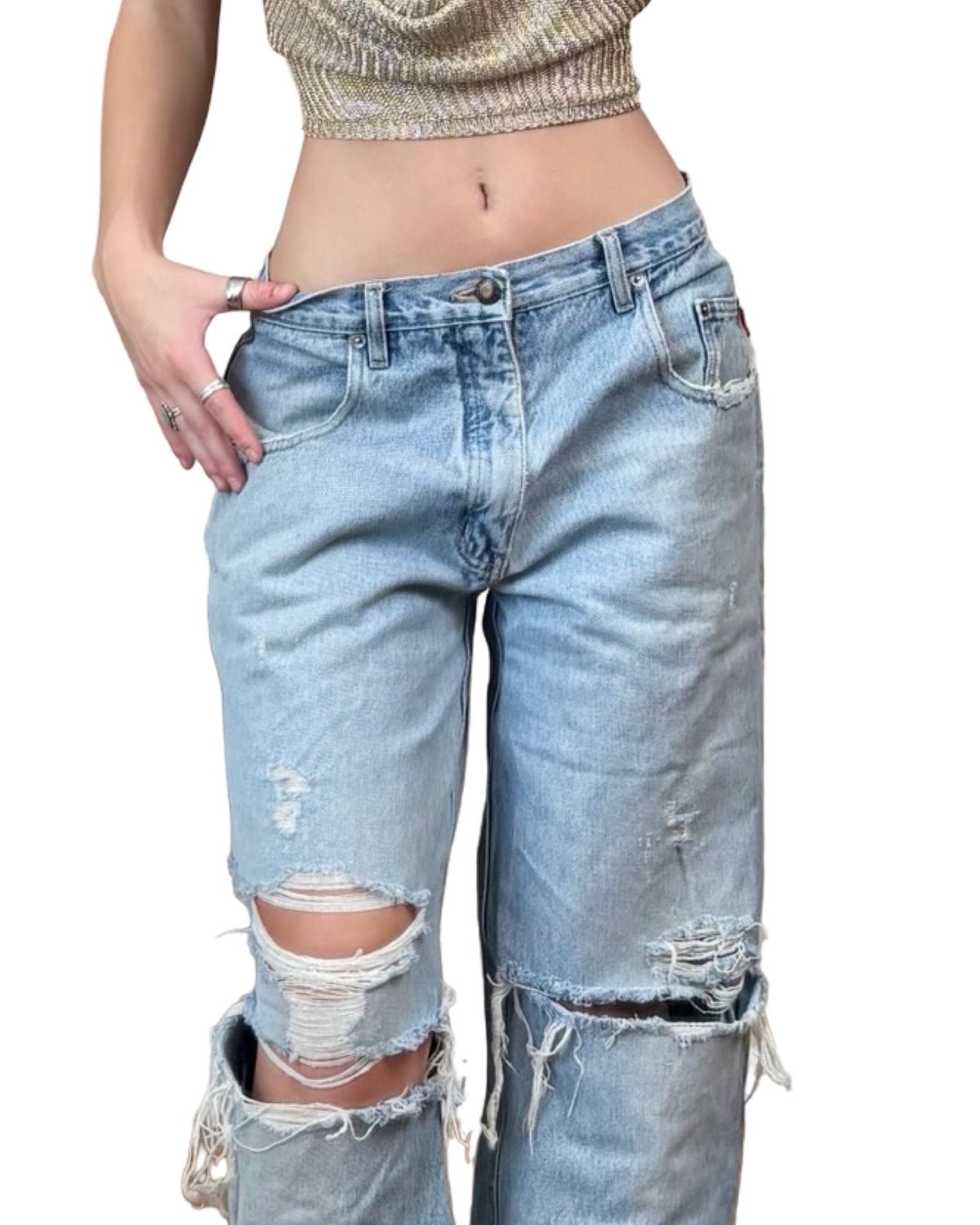 Gold Crest 90's Distressed Denim | Size 31” Waist