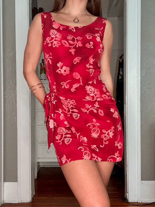 Floral 90's Wrap Dress | Size S