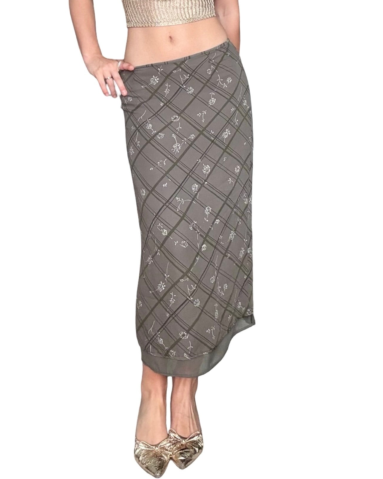 Petite Sophisticate 90's Mesh Skirt | Size 28" Waist