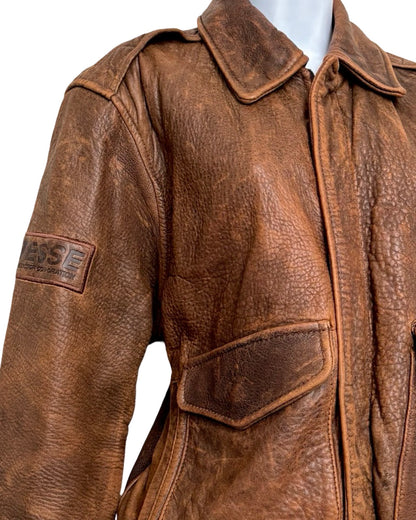 Branded 90's Leather Racing Jacket | Size S