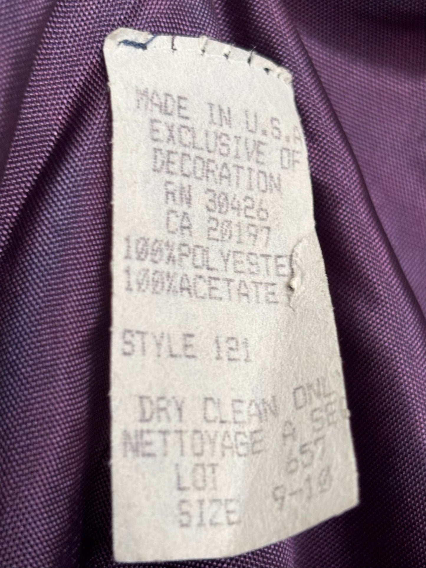 Purple 90's Embellished Mesh Gown | Size 9/10