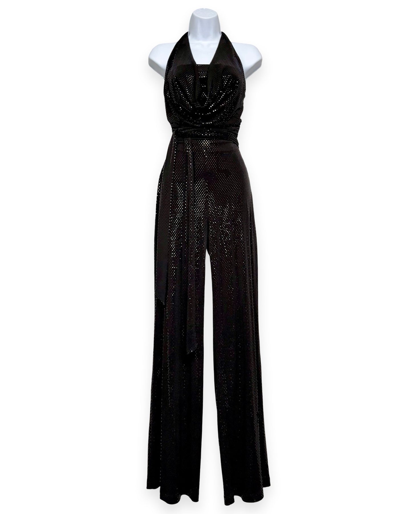 Caché 90's Tie Back Disco Jumpsuit | Size 6